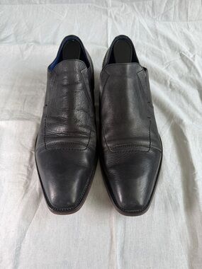 Mark Nason Black Leather Slip-On Loafers